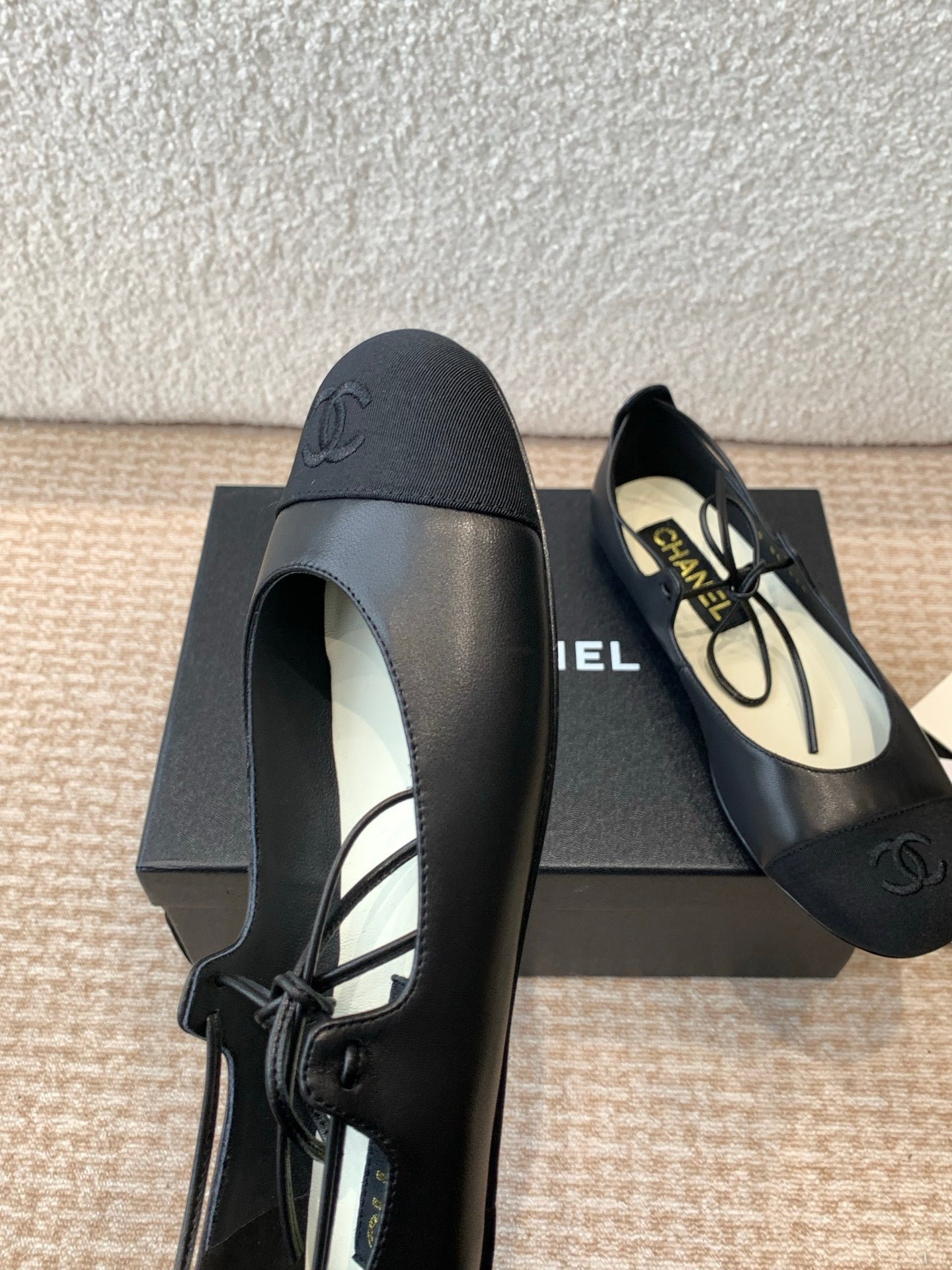CHANEL MARY JANE BALLERINA IN BLACK LAMBSKIN